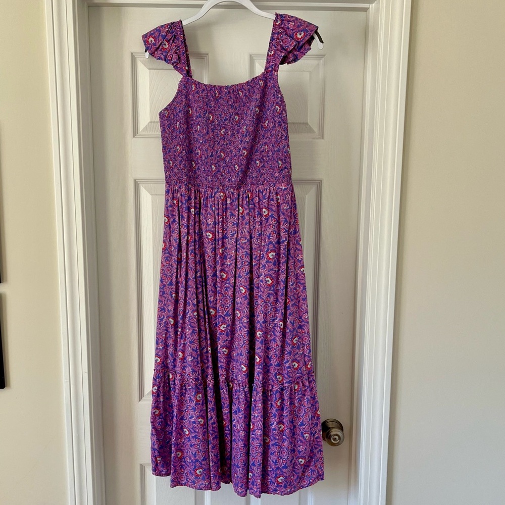 Vineyard Vines Cotton Smocked Katama Tile Dress Size S
